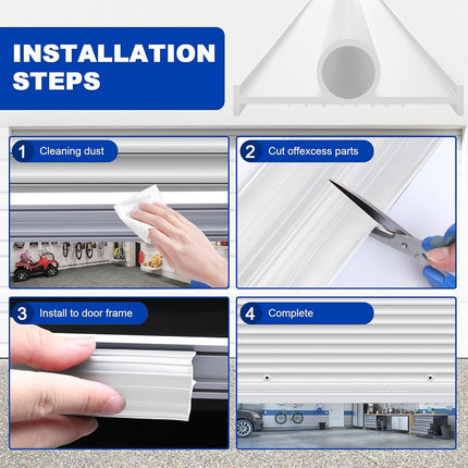 DGSL Garage Door Seals Bottom Rubber，Weather Stripping Sealing Strip Replacement,Universal Weatherproof Threshold Buffering (White, 10 Ft,)