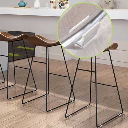 UFURMATE Chair Pads, 30pc Felt & Plastic Chair Leg Protectors, U-Shaped & Rectangle Tips for Round & Sled Base (18mm, White)
