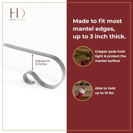 The Original MantleClip - 4 pack - Silver by Haute Decor