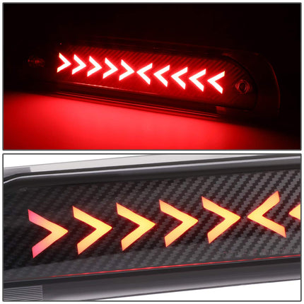 DNA MOTORING 3BL-DRM02-3D-T3-LED-BK Luz de Freno Trasera LED 3D de Tercera con Línea Rayada y Carcasa Negra [Compatible con Dodge Ram 1500 02-08 / Ram 2500 3500 03-09]