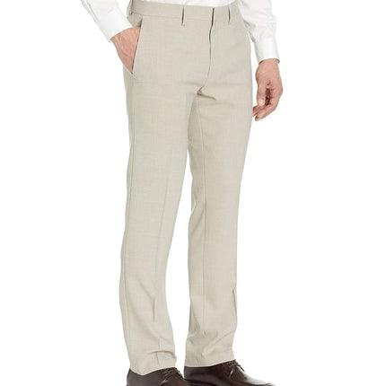 Kenneth Cole Reaction Men's Slim Fit Fashion Patterned Dress Pant, Tan, 34W x 32L