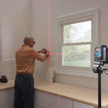 BOSCH GLL50-20 50 Ft Self-Leveling Cross-Line Laser, Includes Integrated Magnetic Mount & 2 AA Batteries