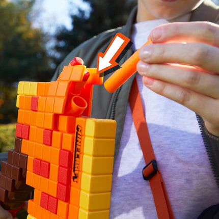 Nerf Minecraft Firebrand, Dart Blasting Axe, 6 Elite Foam Darts, Design Inspired by Minecraft Axe in The Game, Pull Down Priming, Minecraft Toys