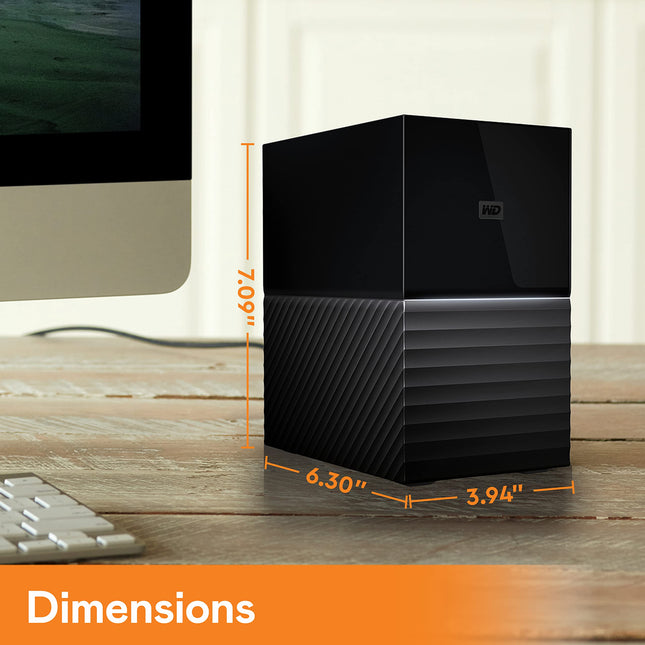 WD 28TB External Hard Drive My Book Duo Desktop RAID, USB 3.1, with Password Protection and Auto Backup Software - WDBFBE0280JBK-NESN