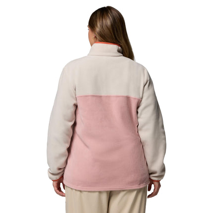 Columbia Women's Benton Springs 1/2 Snap Pull Over 2, Fleece Pull Over, Eraser Pink/Dark Stone/Tuscan, XXL