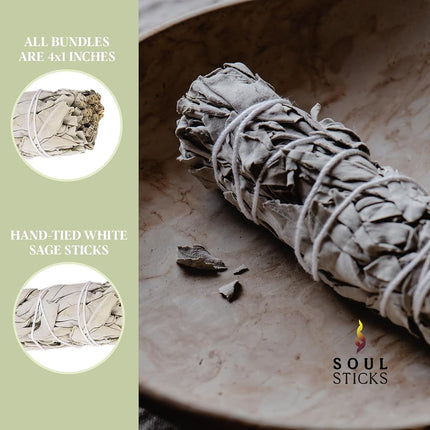 White Sage Smudge Sticks 4 Inch | Organic White Sage Smudging Wands | Bulk Quantities for Home Cleansing, Meditation, & Smudging Rituals | Sustainably Sourced California White Sage (25)