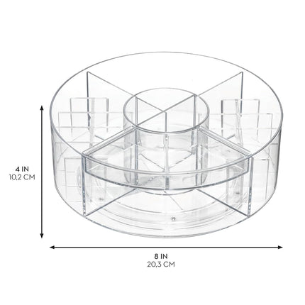 iDesign The Sarah Tanno Collection Lazy Susan Spinning Cosmetic Organizer, Clear 7.7" x 7.7"