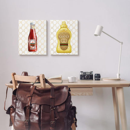 Stupell Industries Glam Fashion Condimentos de Cocina con Patrón Brillante, Diseño de Ziwei Li