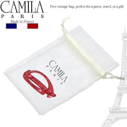 Camila Paris CP3118 Pasador de Pelo Francés, Soporte Flexible para Cola de Caballo Sin Partes Metálicas, Horquillas de Sujeción Fuerte para Mujeres, Accesorios para el Cabello de Niñas Antideslizantes y Duraderos, Fabricado en Francia
