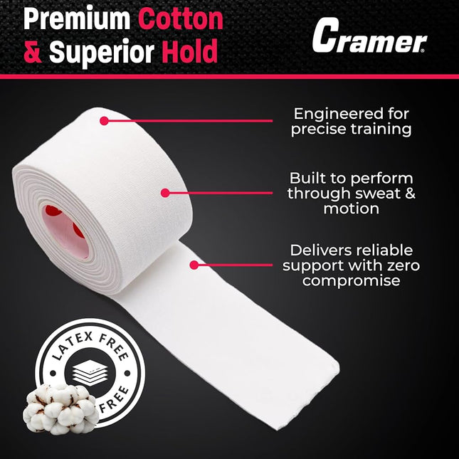 Cramer Team Color Athletic Tape, Easy Tear Tape for Ankle, Wrist, & Injury Taping, Protect & Prevent Injuries, Promote Healing, Athletic Training Supplies, 1.5" X 10 Yard Roll, Colored AT Tape