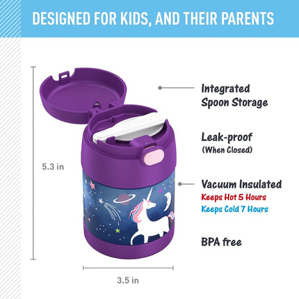 THERMOS F3102UC6 FUNTAINER 10 Ounce Food Jar, Stainless Steel, Spce Unicorn