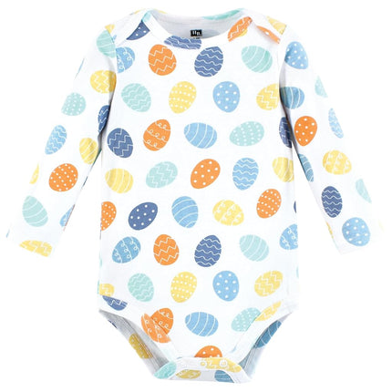 Hudson Baby Unisex Baby Cotton Long-Sleeve Bodysuits, Hoppy Easter, 0-3 Months
