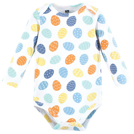 Hudson Baby Unisex Baby Cotton Long-Sleeve Bodysuits, Hoppy Easter, 0-3 Months