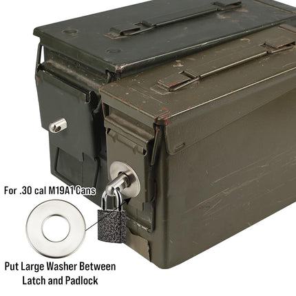 Lounsweer 4 Set Box Can Lock Hardware Kit Metal Stainless Steel Locking Kit Compatible with Ammunition Magazine Boxes Cans Cases for 50 Cal, Fat 50, 30 Cal, 20 Mm, 40 mm