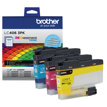 Brother LC4063PK 3 Pack of Standard Yield Cyan, Ma