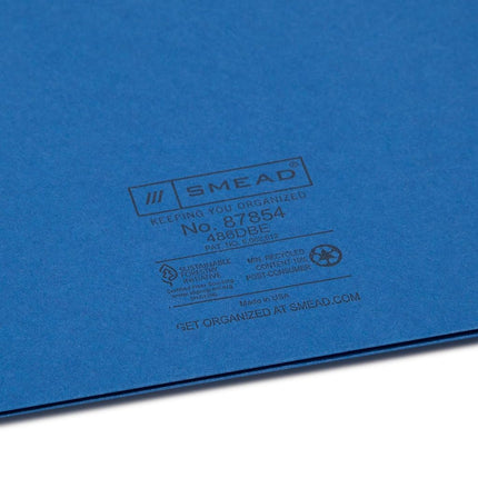 Smead Two-Pocket Heavyweight Folder, Paper Folders with Pockets, Letter Size, Dark Blue, 25 per Box (87854)