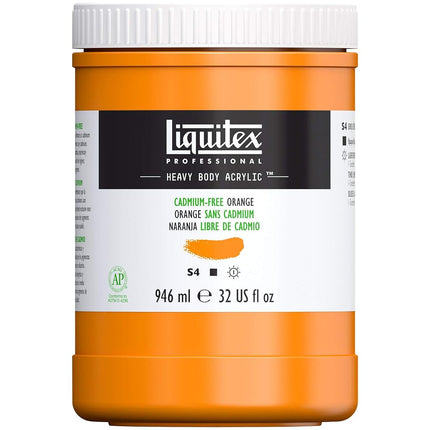 Liquitex Professional Heavy Body Acrylic Paint, 32-oz (946ml) Pot, Cadmium Free Orange