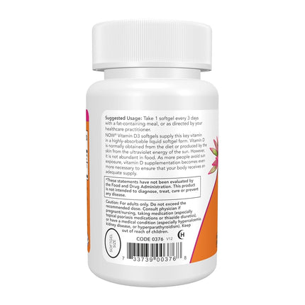 NOW Vitamin D-3 10,000 IU,120 Softgels