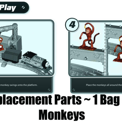 Pièces de rechange Fisher-Price pour train Thomas - Thomas et ses amis Trackmaster Monkey Palace Set ~ Sachet de 2 singes de rechange