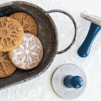 Nordic Ware Snowflake Cookie Stamps, 3-inch Rounds, Silver