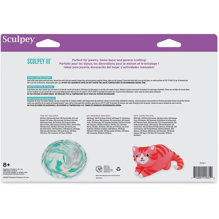 Sculpey SCULPEY III Set - Sampler - 30 Pack Polymer Clay Sampler Set, Multi, Single Pack, 30 Pieces