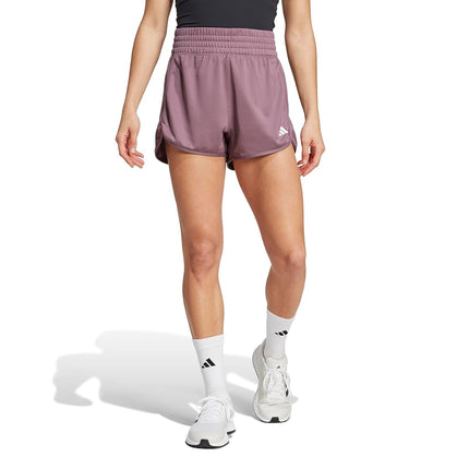adidas Women's Pacer Essentials Knit High-Rise Training Shorts, Shadow Fig, Medium/3" Inseam