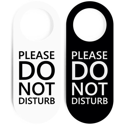 Do Not Disturb Door Hanger Sign 2 Pack (Black & Wh