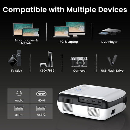 HAPPRUN Native 1080P Outdoor Smart Projector-Standard