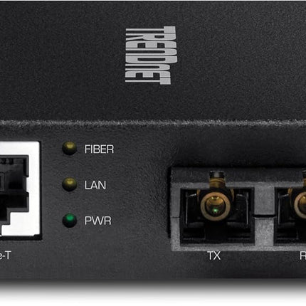 TRENDnet Convertidor de Fibra Multimodo SC de 100 Base-T a 100 Base-FX, Independiente, Puerto Fast Ethernet Auto-MDIX de 10/100 Mbps, Red de Fibra de hasta 2 km (1.25 millas), Capacidad de Conmutación de 200 Mbps, TFC-FMSC