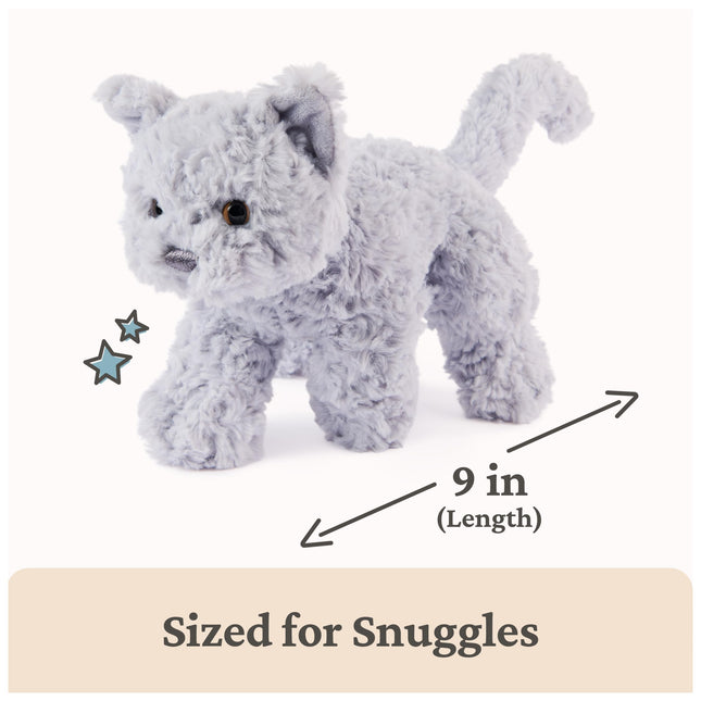 GUND Bootsie English Blue Kitten Plush Toy, Premium Cat Stuffed Animal for Ages 1 and Up, Gray, 9”