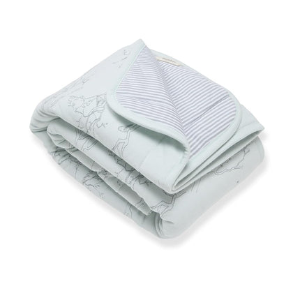 Burt's Bees Baby Reversible Baby Nursery Blanket Organic Cotton Jersey Quilted Blanket for Babies and Toddlers