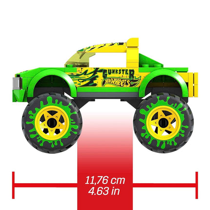 MEGA Hot Wheels Gunkster Monster Truck Building Set toy car with micro figure driver, 69 pieces, gift set for boys and girls ages 5 and up