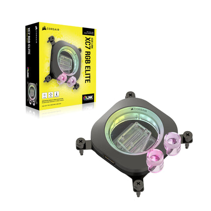 Corsair iCUE LINK XC7 RGB ELITE CPU Water Block - Transparent Flow Chamber - 24 RGB LEDs - Fits Intel® LGA 1700, AMD® AM5 and older - Stealth Grey