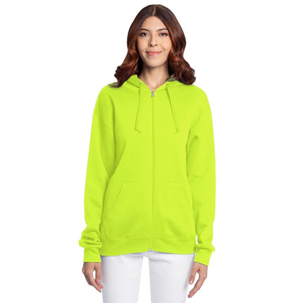 Fruit of the Loom Men's Eversoft Fleece Hoodies, Pullover, Moisture Wicking & Breathable, Sizes S-4x Hooded Sweatshirt, Safety Green Full Zip, Medium