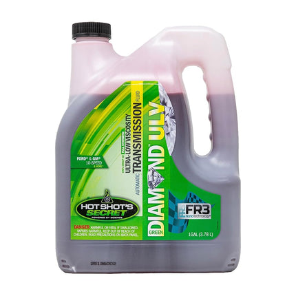 Hot Shot's Secret Green Diamond ULV ATF � Ultra-Low Viscosity Automatic Transmission Fluid � Synthetic DEXRON ULV/MERCON ULV Compatible � Ford, GM, 10-Speed � High-Performance 100% Group III Synthetic