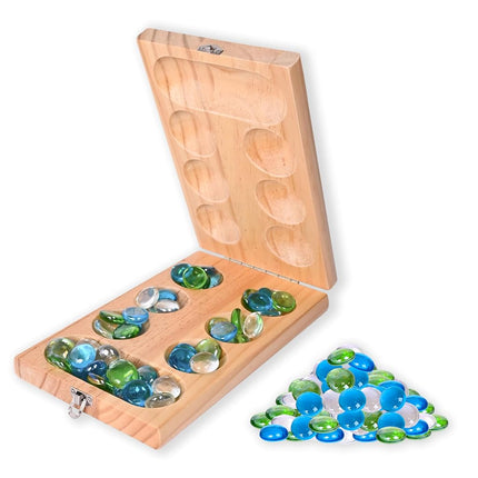 Mancala Elbowroom Games Game, Folding Wooden Board