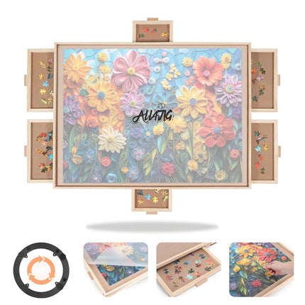 ALL4JIG 1000 Pieces Rotating Puzzle Board with 6 D