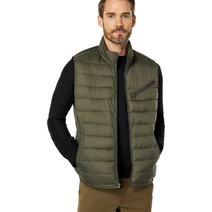 Doudoune matelassée Cole Haan pour homme avec poche poitrine zippée, vert armée, XL