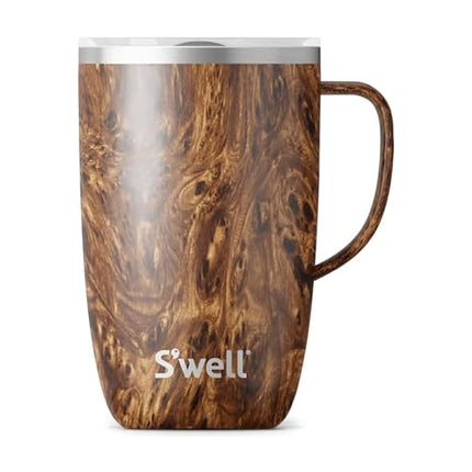 S'well Stainless Steel Mug with Handle, 16oz, Teak
