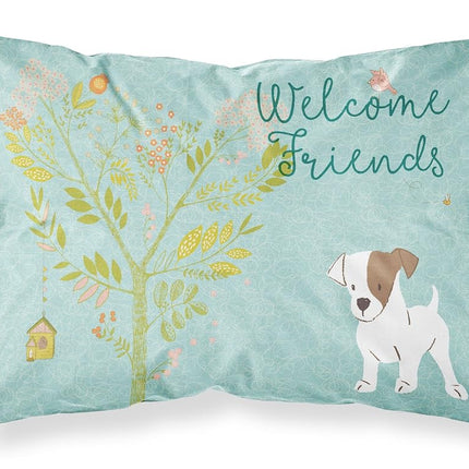 Caroline's Treasures BB7637TAIE D'OREILLER Bienvenue les amis Jack Russell Terrier Chiot Tissu Taie d'oreiller standard, Standard, Multicolore