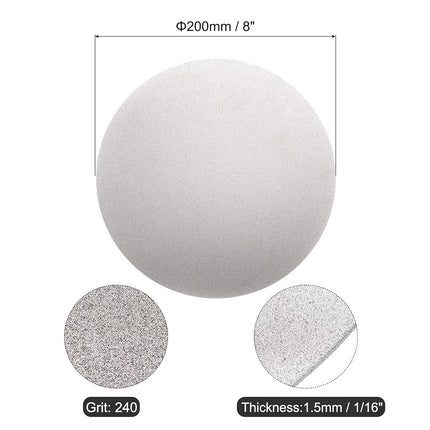 uxcell Diamond Sanding Grinding Disc, 8-Inch (200mm) Grit 240 No Center Hole, Flat Lap Disk Polishing Discs Abrasive Wheel for Gemstone Tile Porcelain Glass Stone Metal