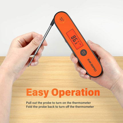 Thermomètre à viande numérique à lecture instantanée Inkbird IHT-1P, étanche et rechargeable avec fonction de calibration, aimant et rétroéclairage pour la cuisson, le grill, le fumoir et la cuisine (pour la dinde notamment)