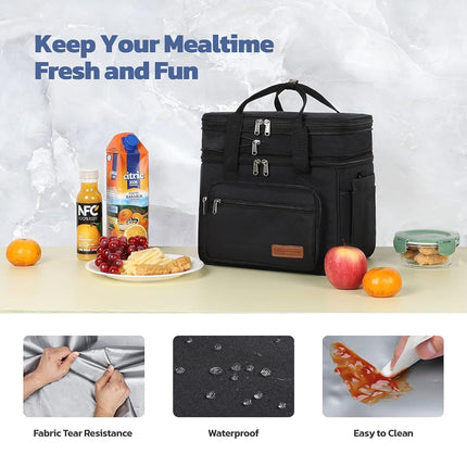 Maelstrom 23L Insulated Lunch Box, Expandable Double Deck Cooler Bag