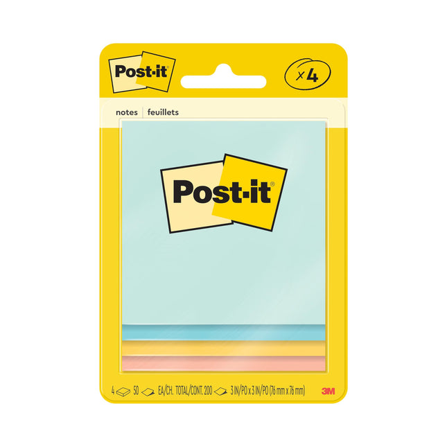 Post-it Notes, 3x3 in, 4 Pads, America's #1 Favori