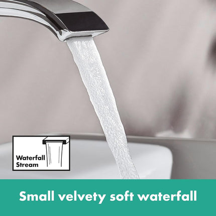 hansgrohe Vivenis Mitigeur de lavabo de salle de bain moderne monotrou à poignée unique de 15,2 cm de haut en chrome, 75010001