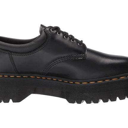 Dr. Martens Unisex-Adult 5-Eye Style 8053 Quad, Black Polished Smooth, 7 Women/6 Men