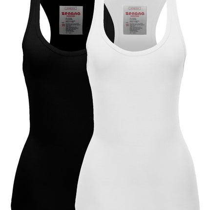 Zenana Women's Plain Solid Color Ribbed Racerback 