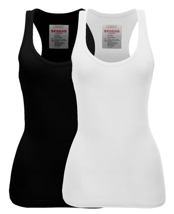 Zenana Women's Plain Solid Color Ribbed Racerback 