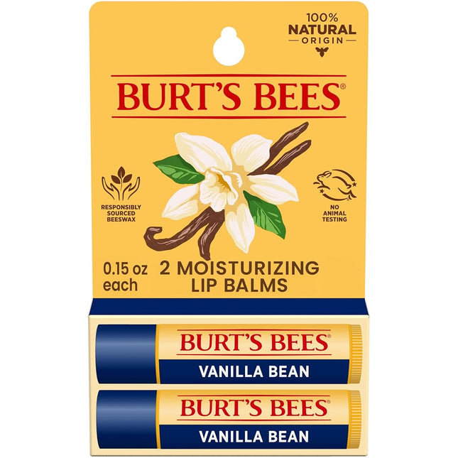 Burt's Bees Vanilla Bean Moisturizing Lip Balm, 2 