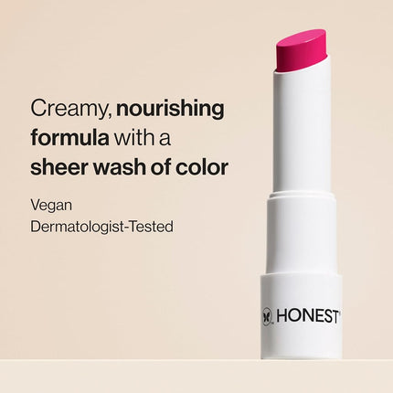 Honest Beauty Tinted Lip Balm, Dragon Fruit | Vegan | 6+ Hours Of Moisture | Paraben Free, Silicone Free, Cruelty Free | 0.141 Oz. (Packaging May Vary)
